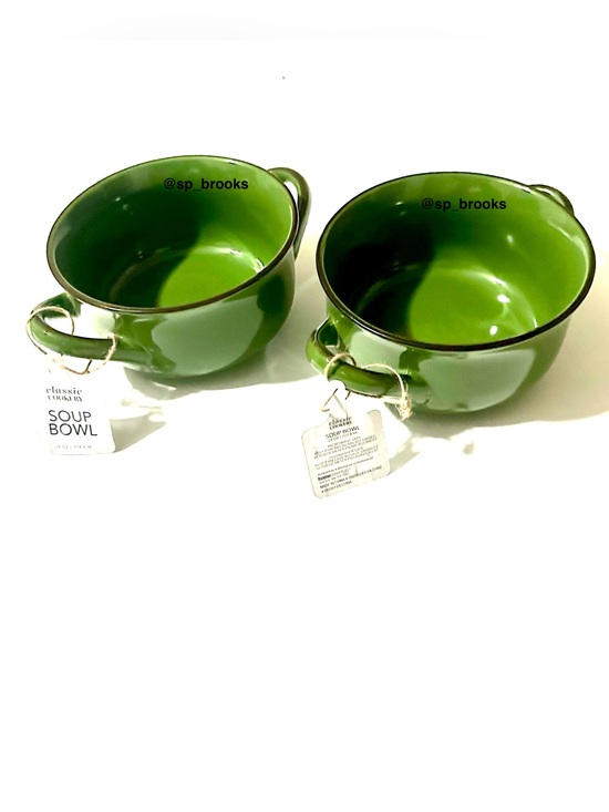 Classic Cookery by Home Essentials Other - 🎁Classic Cookery Soup Bowls with handles - Green - Set of 2 - 24 ozs